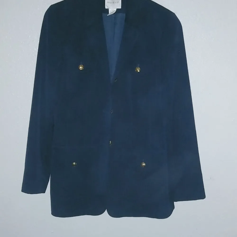 Hugo Buscati 6 Navy Wool Gold Buttoned Blazer Academia Super Prep - Image 5