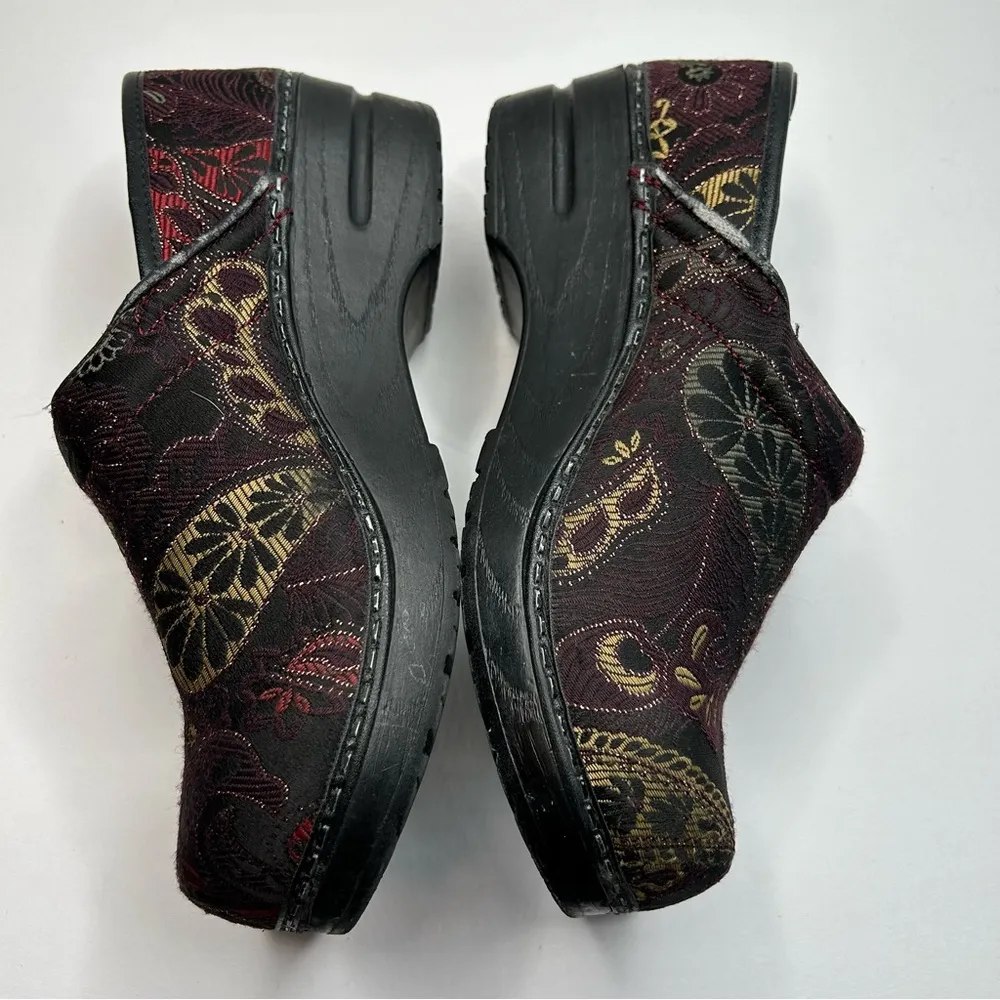 Sanita Danish Clogs Shoes Vegan Material Shoes Women's Size 38 Floral Black - Image 4