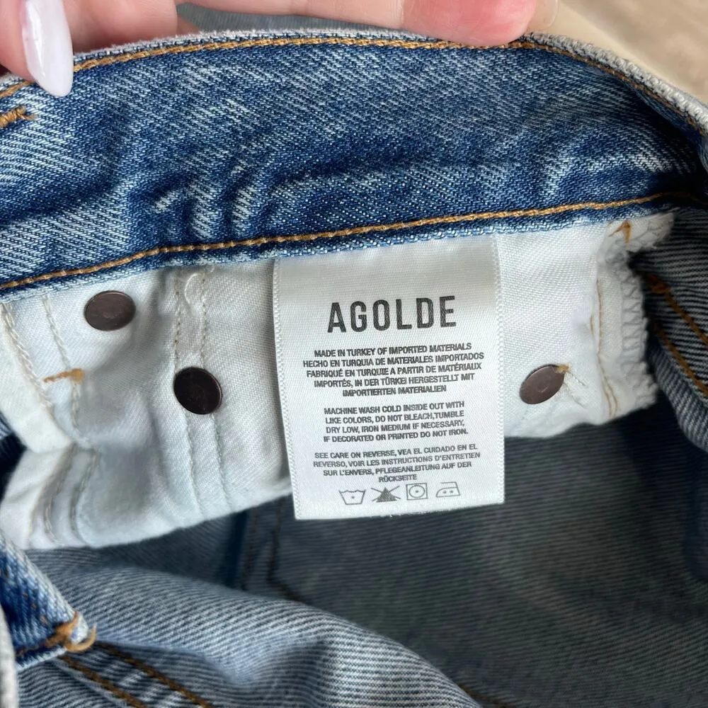 AGOLDE Parker Vintage Cut Off Denim Shorts in Freewheeling Size 25 - Image 4