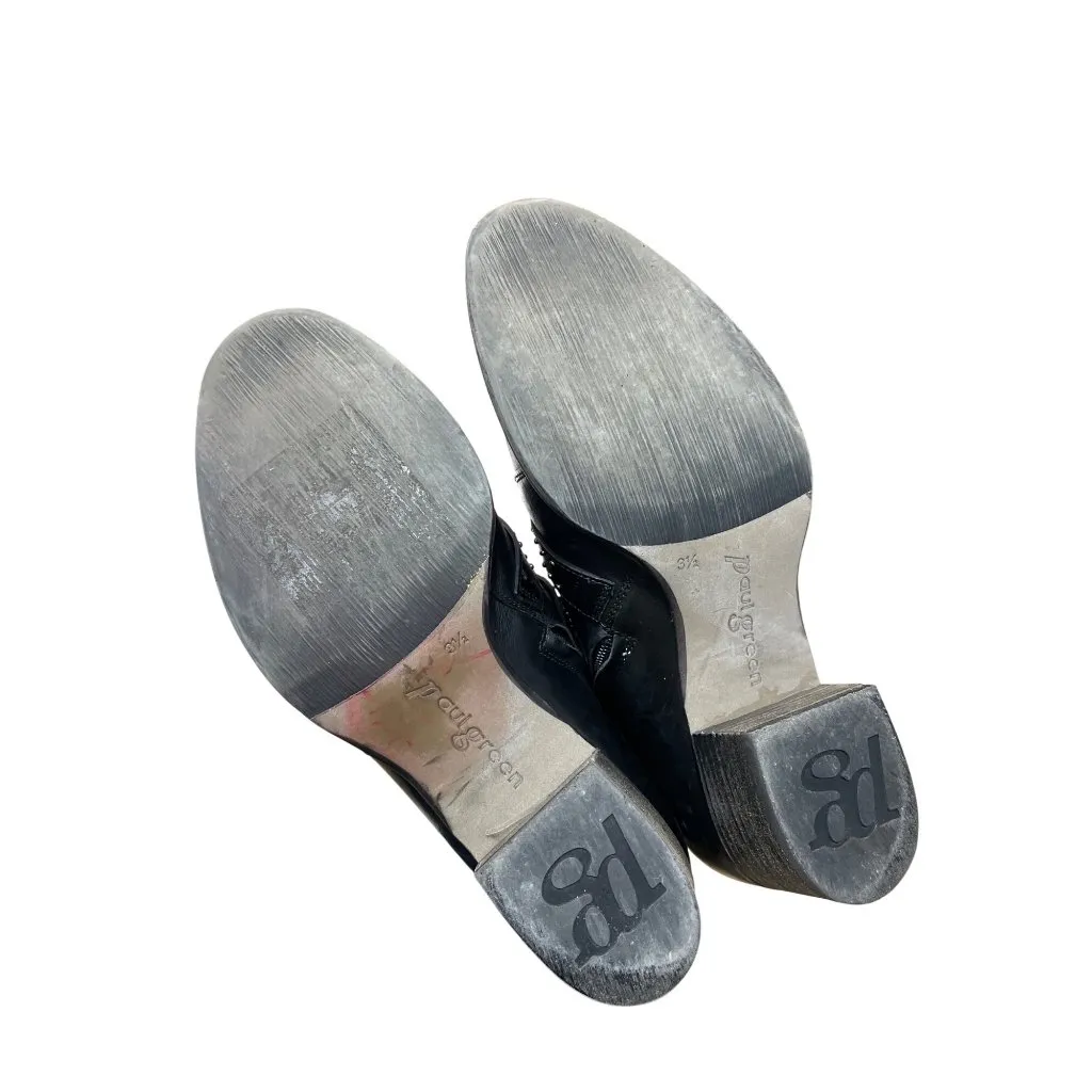 Paul Green Womans Black leather studed moto ankle boots sz 5.5 SKU 9631 - Image 5