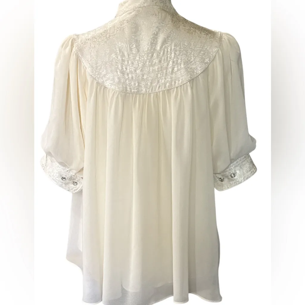 Moulinette Soeurs Anthropologie Cream Button-Down Blouse - Image 4