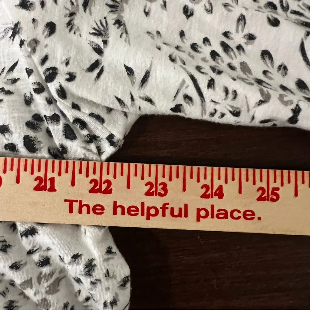 Lucky Brand Black White Floral Peasant Long Sleeve Cotton Modal Tunic Top  1X - Image 9