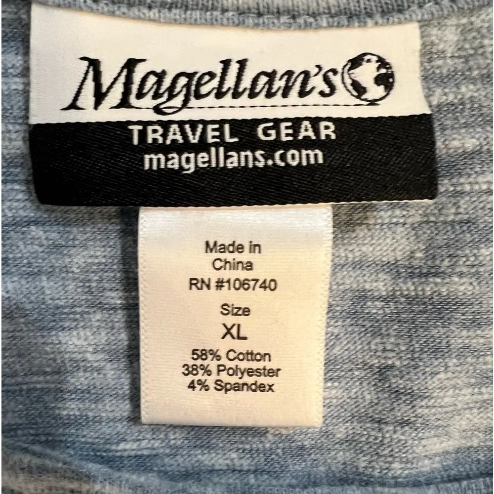 Magellan’s Travel Gear women’s heather blue button front tunic, size XL EUC - Image 6
