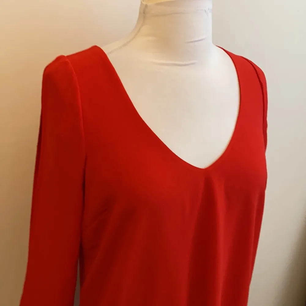 Tobi  Red Chiffon Split Sleeve Tunic Dress - Image 6