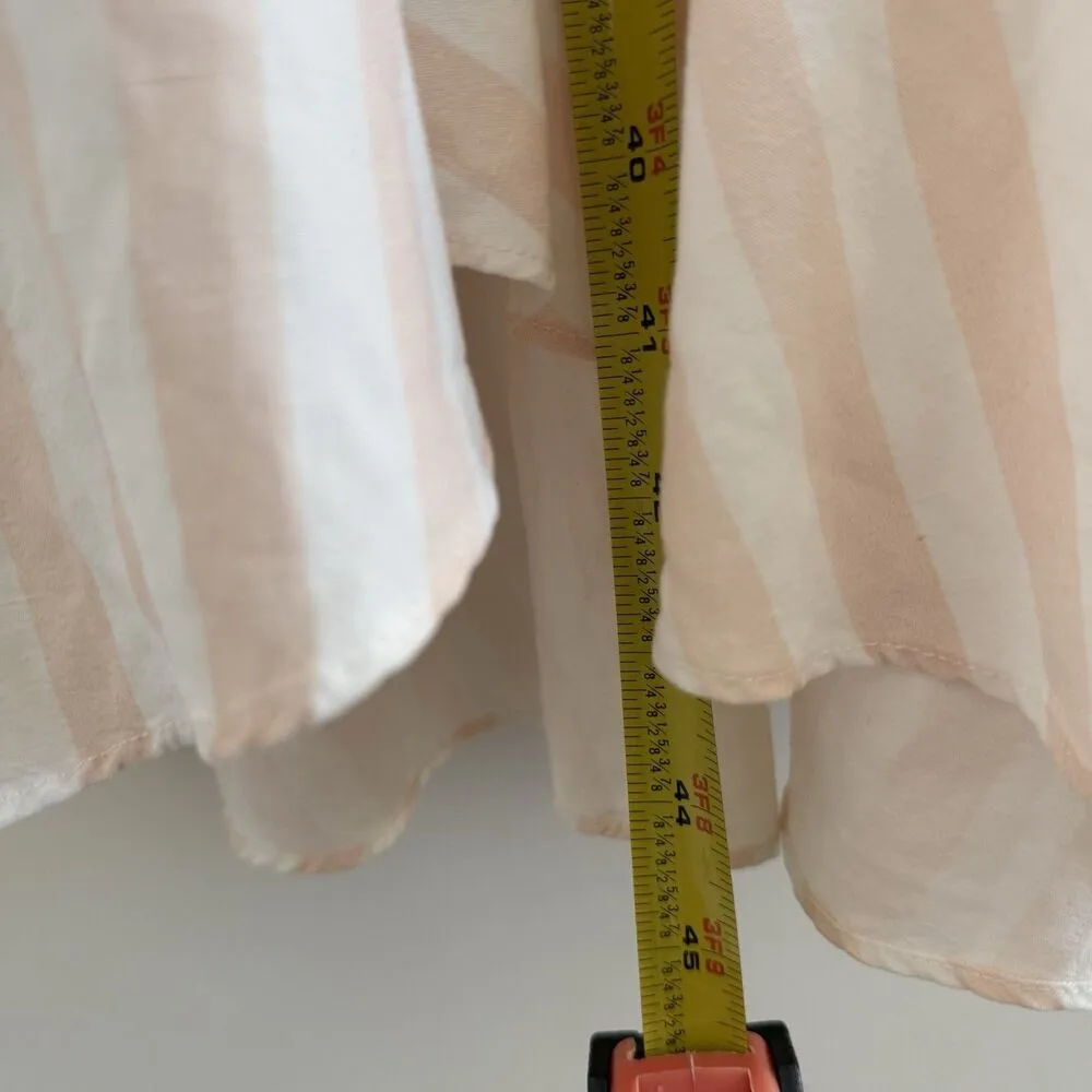 RP Rachel Parcell Women Midi Dress Pink peach Sheer Ruffle Sleeves wrap Lined XS - Image 6