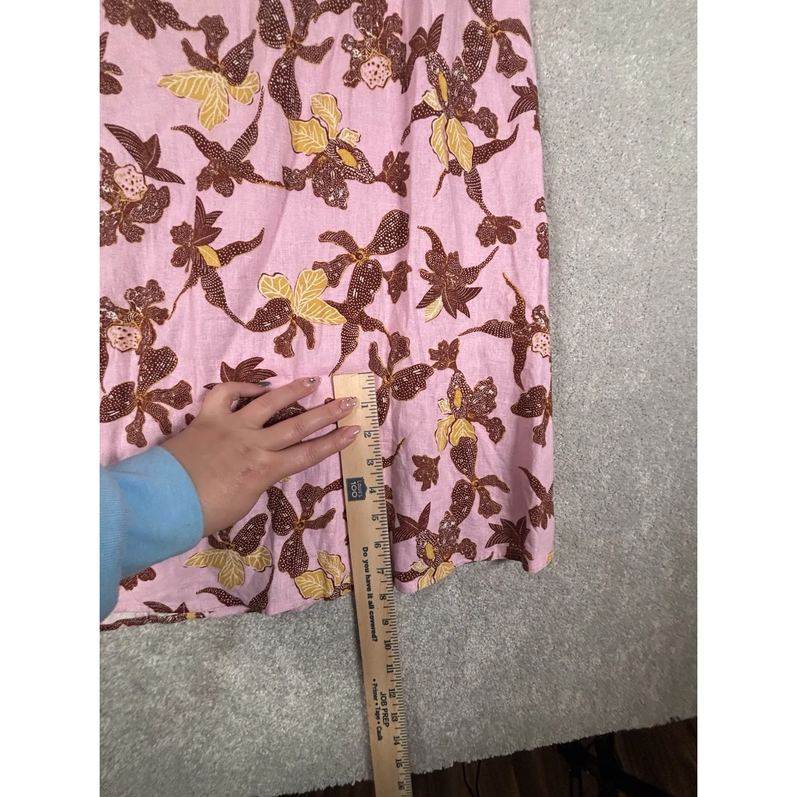 House of Harlow 1960‎ Linen Blend Pink Tropical Print Midi Dress Size L Size L - Image 9