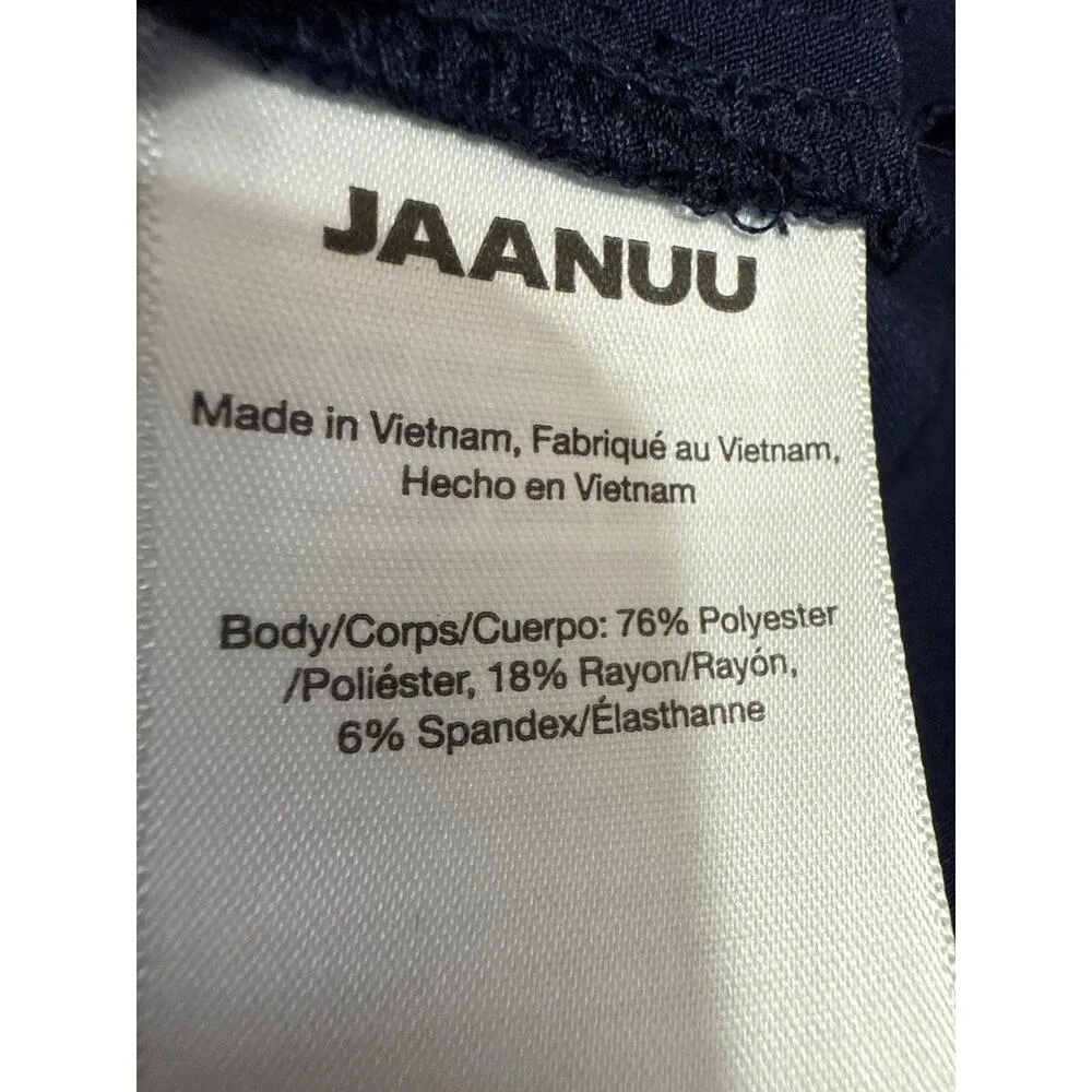 Jaanuu Blue Classic V-Neck Short Sleeve Pocket Medical Scrub Uniform Top Size M - Image 4