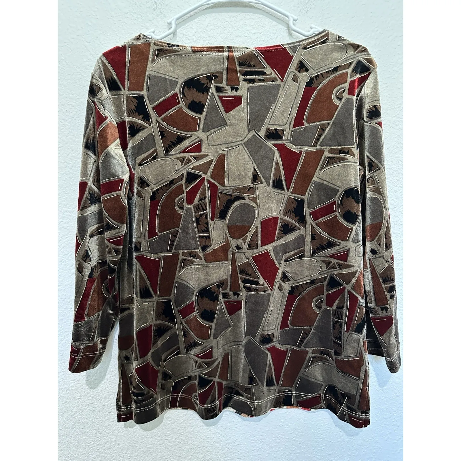 Chico's burnout velvet top with a geometric pattern Size 0 - Image 6