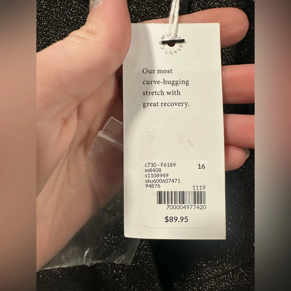 NWT $89 Lane Bryant Black Gold Metallic Sparkly Bryant Blazer Jacket Size 16 - Image 5