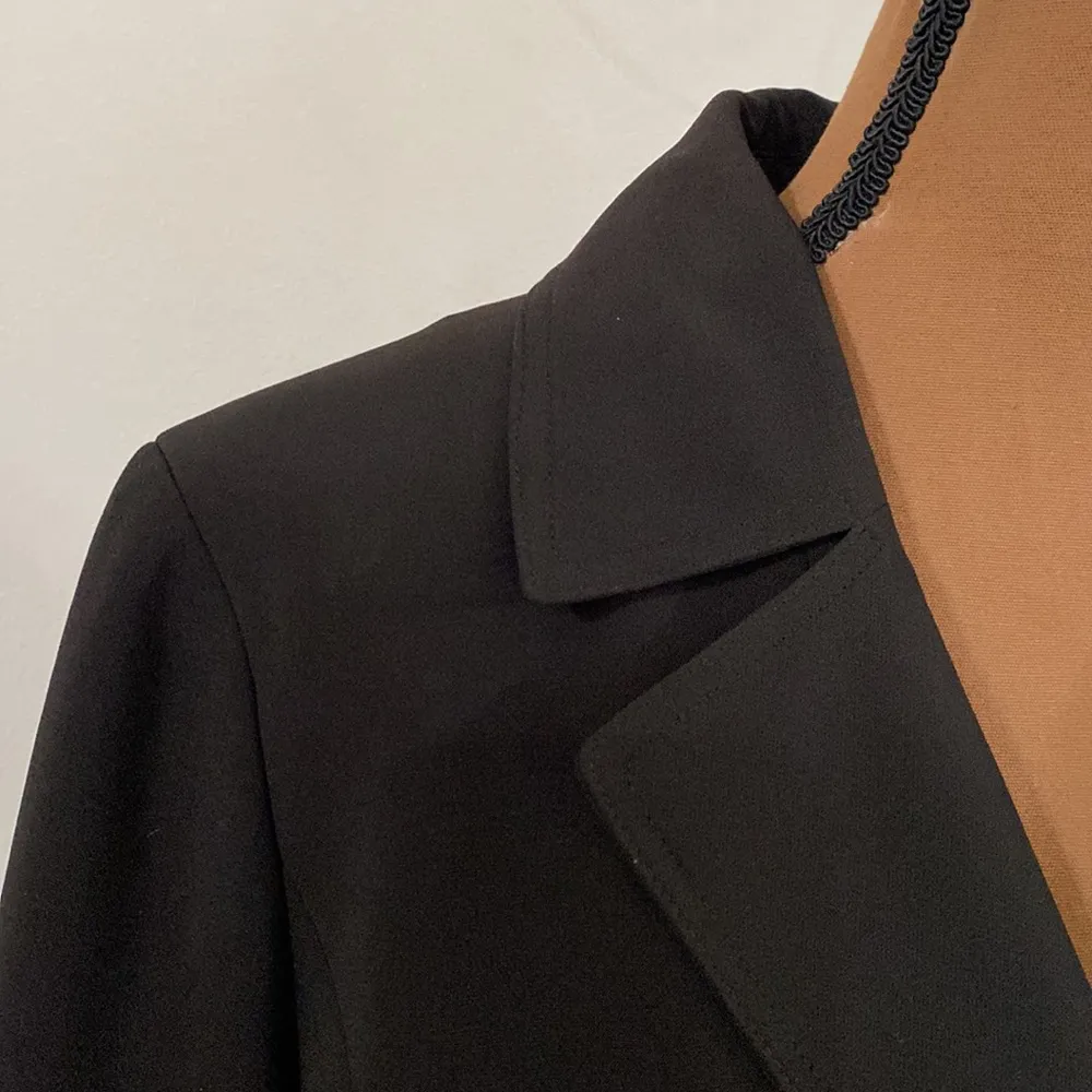 Talbots notched lapel concealed button placket short trench jacket black size 16 - Image 6