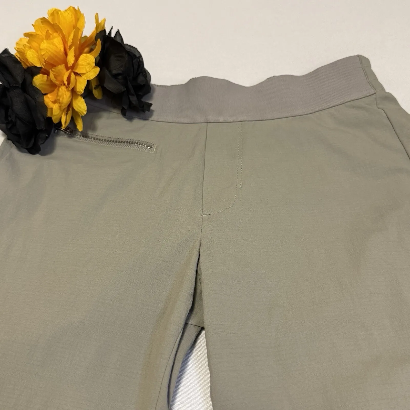 Athleta Womens Gray Trekkie Pants Nylon Jogger Zip Ankle Capri Stretch Pants 2 # - Image 4