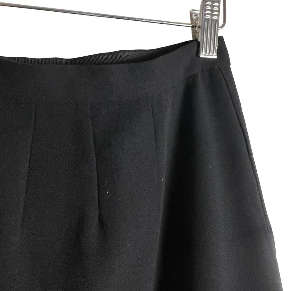 Giorgio Armani Vintage Solid Black A-Line Mini Skirt Size 6 - Image 4