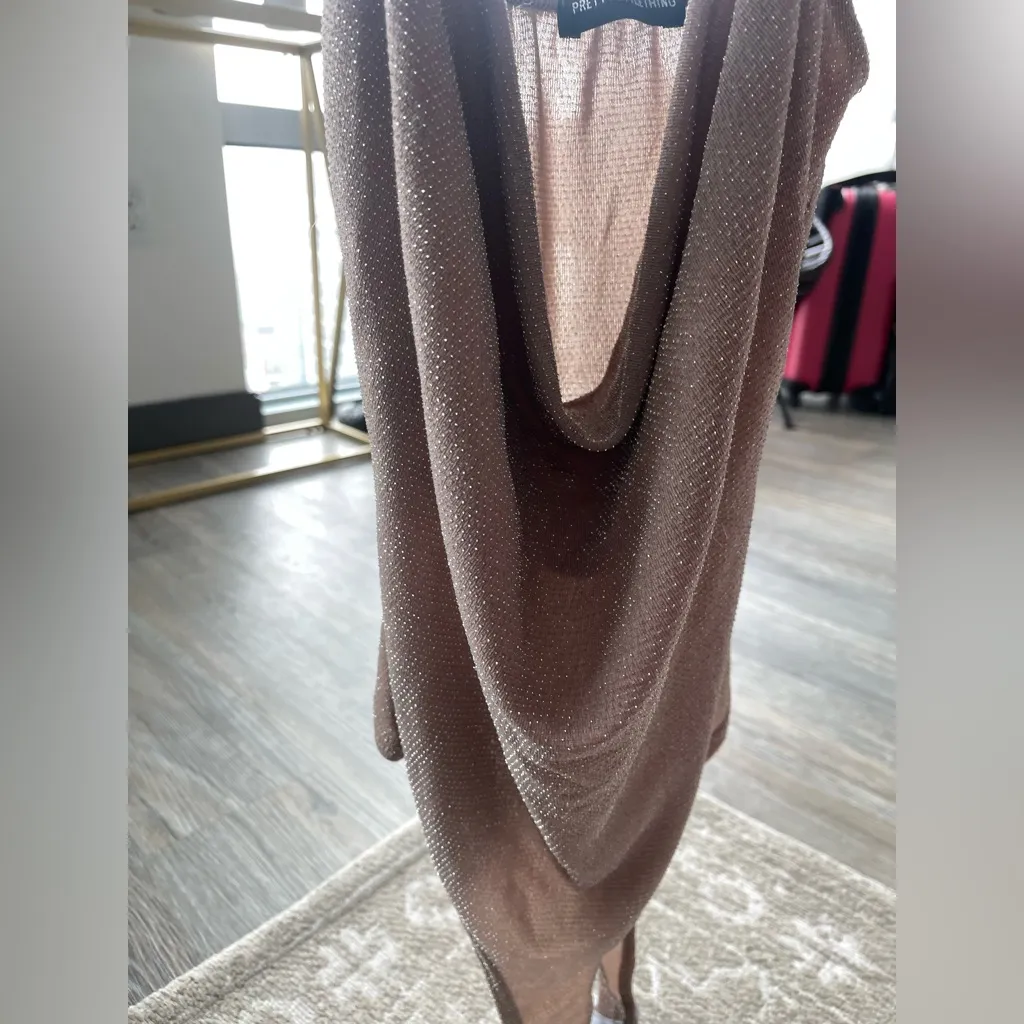 PLT COWL NECK BODYSUIT IN NUDE SILVER COLOR US4 - Image 7