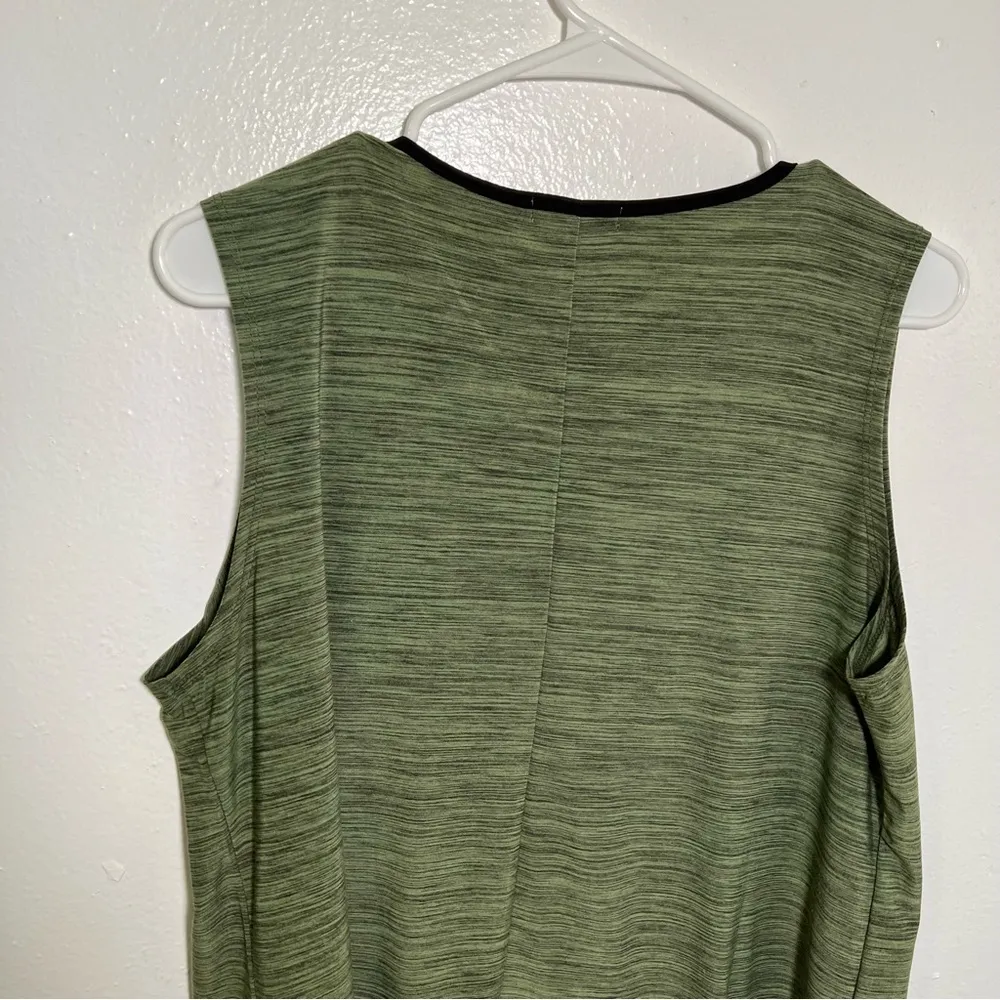 Ava James Sleeveless Split Neck Blouse Green Marled - Image 8
