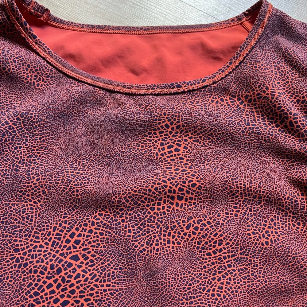 Lululemon Wunder Train Cropped Long Sleeve Shirt Orange Larkspur Size 4 - Image 4