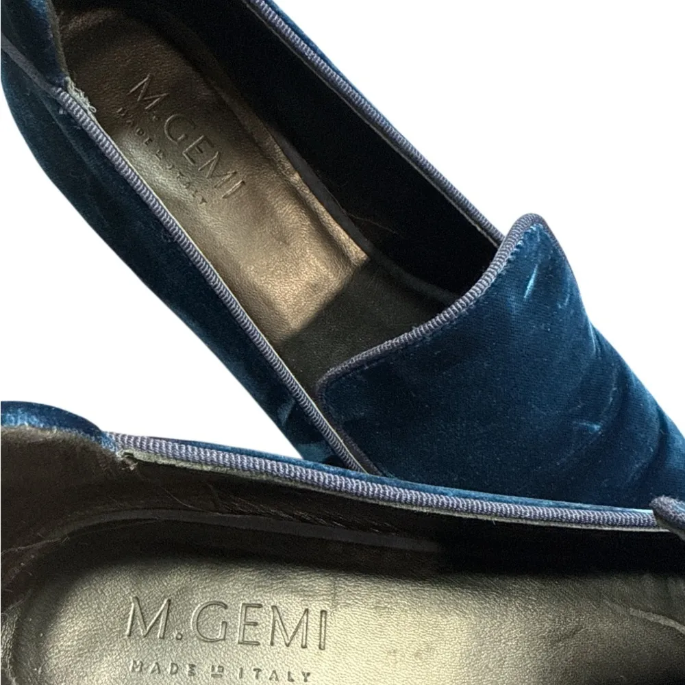 M. Gemi Navy Velvet Loafers Slip - Image 4