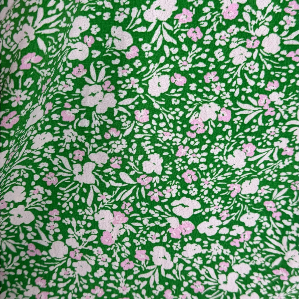 Zara Printed Corsetry Inspired MIDI Dress Vibrant Green White Floral Size Medium - Image 5