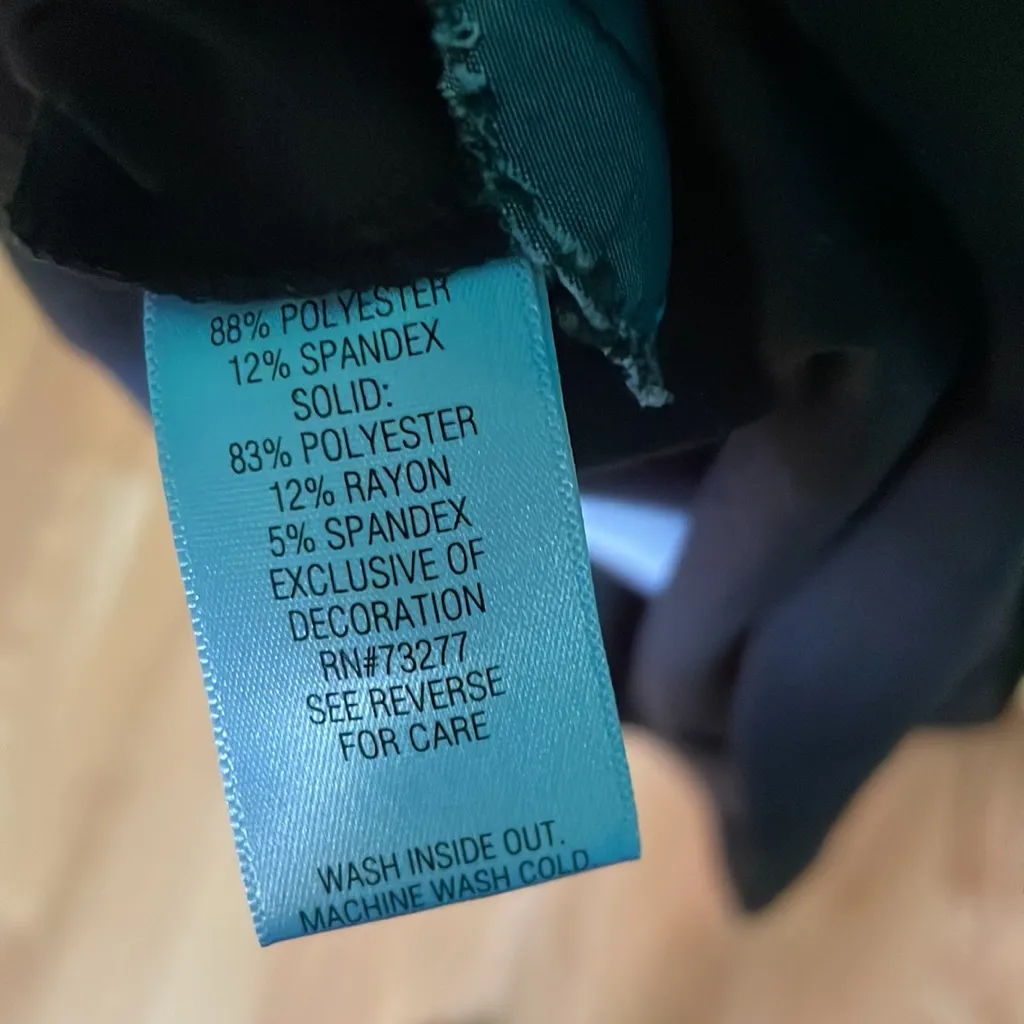 Simply Vera Vera Wang Floral Flower Black Dress Size XL - Image 8