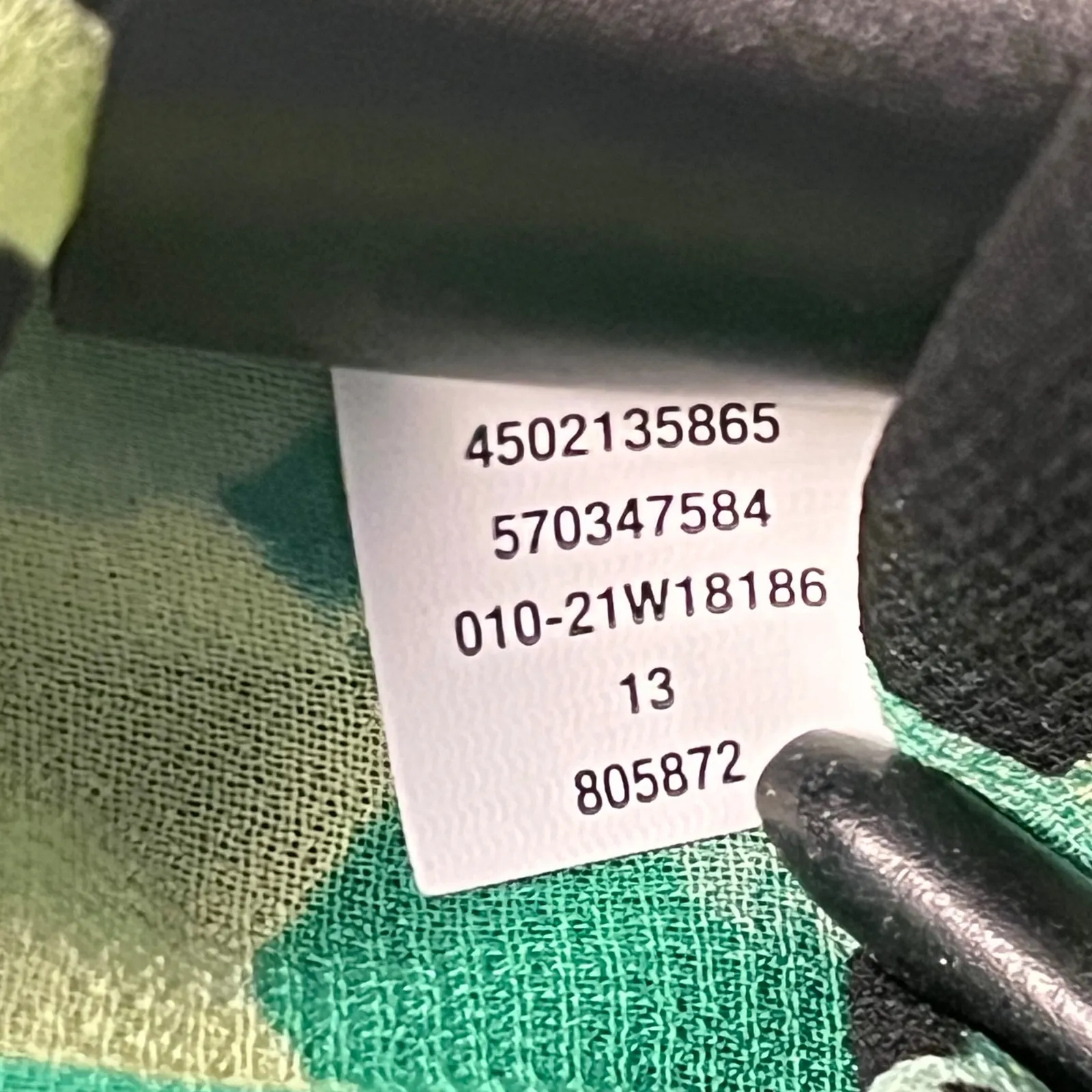 WHBM‎ Green Leaf Print Sheer Blouse Balloon Sleeves Tie Neck Medium - Image 7