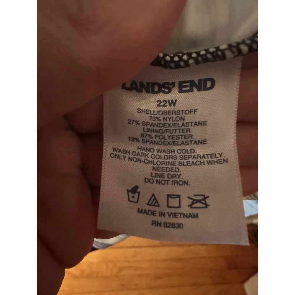 LANDS' END Plus 22W Long Sleeve UPF 50 Full Top Coverage Zip Front Swimsuit - Image 12