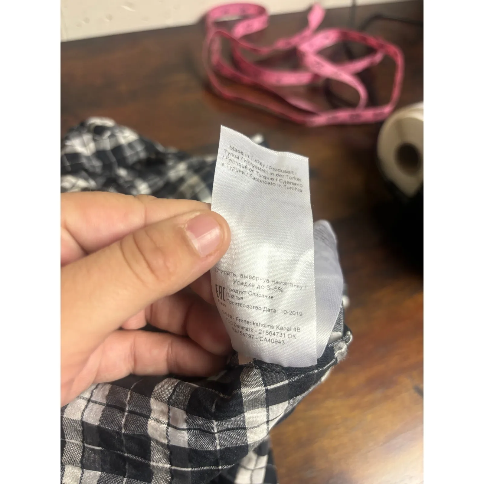 GANNI Smocked Plaid Maxi Dress | Size EU 38 (US 6) | Ruffle Hem Cottagecore Chic - Image 7