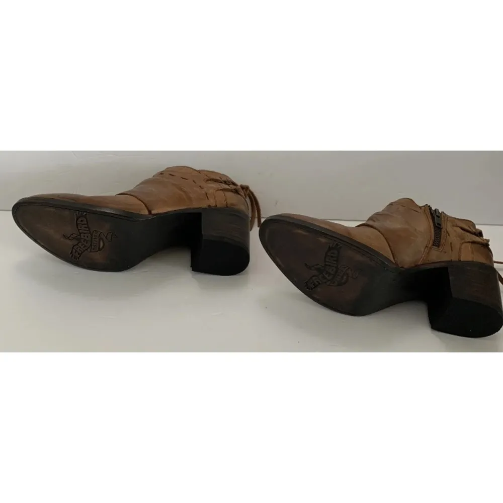 FreeBird by Steven Sandi brown booties shoes boots size 8 BoHo distressed RARE - Image 8