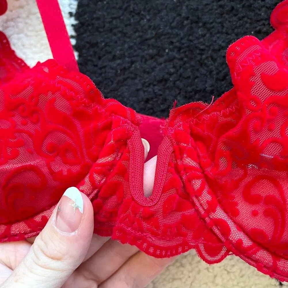 NWT Adore Me Red Velvet Bra 34C - Image 2