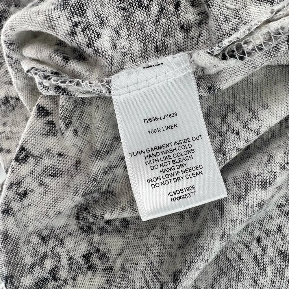 Sanctuary Snakeskin Scoopneck Cap Sleeve Linen T-Shirt XS - Image 7