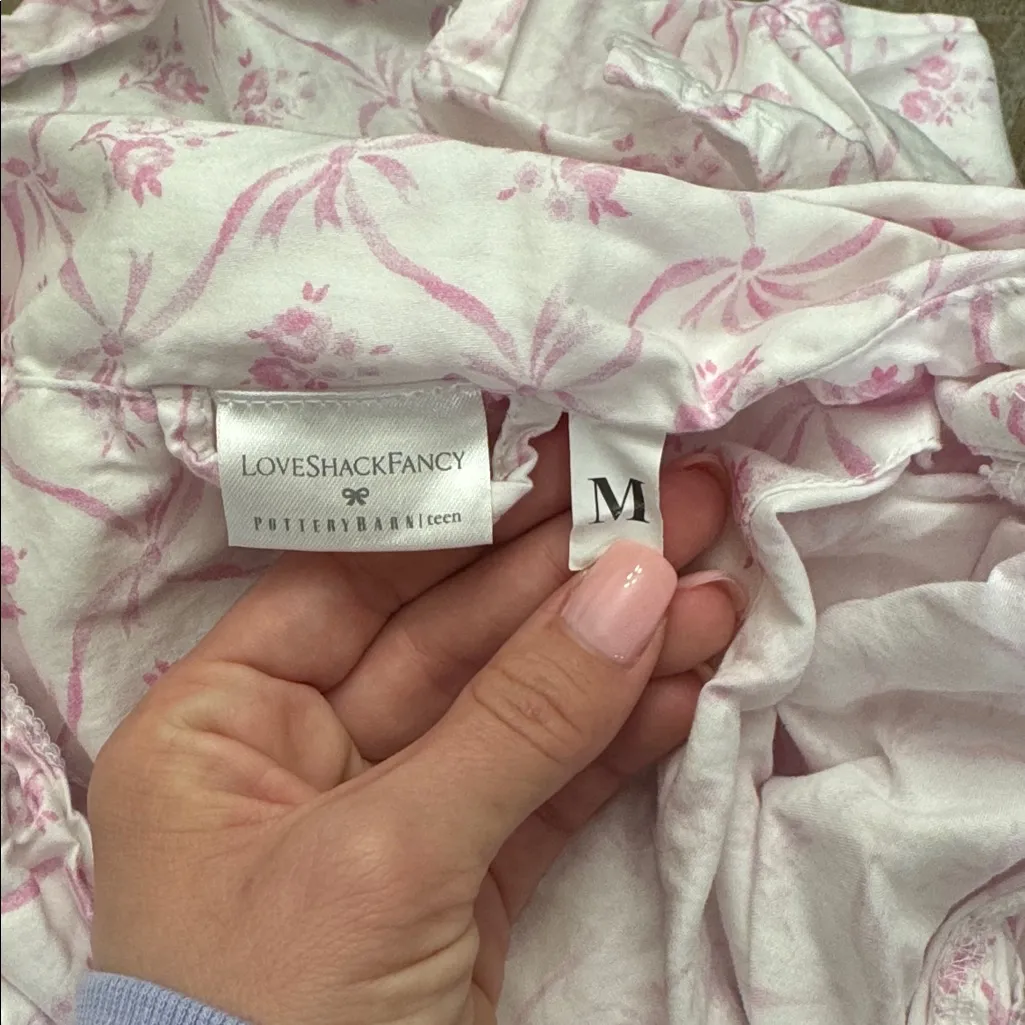 LoveShackFancy X Pottery Barn Floral Trelis Sateen Pajama Top Only - Image 2