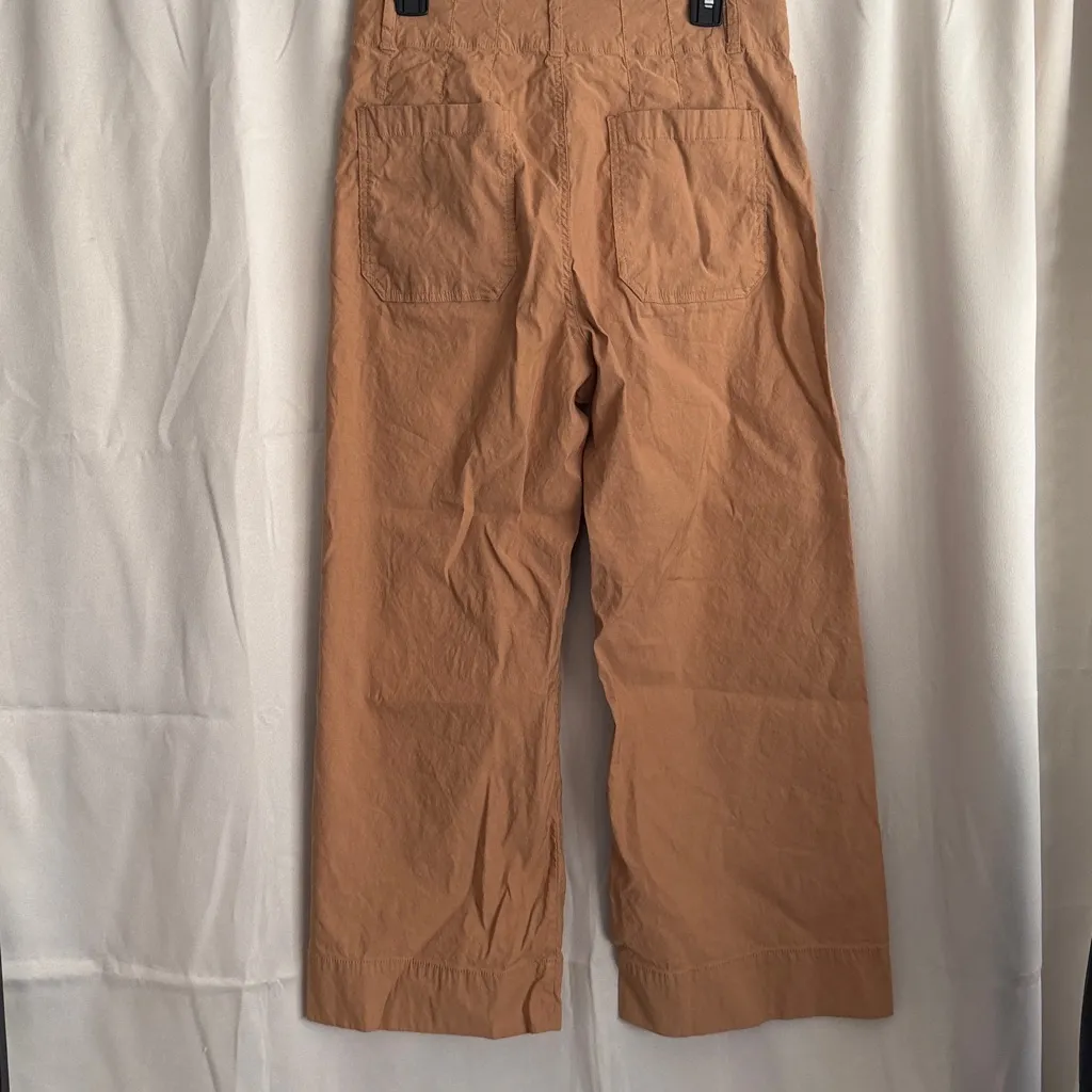 Maeve Anthropologie The Colette Wide Leg Crop Magic Fabric Pants Tan Size 31 - Image 4