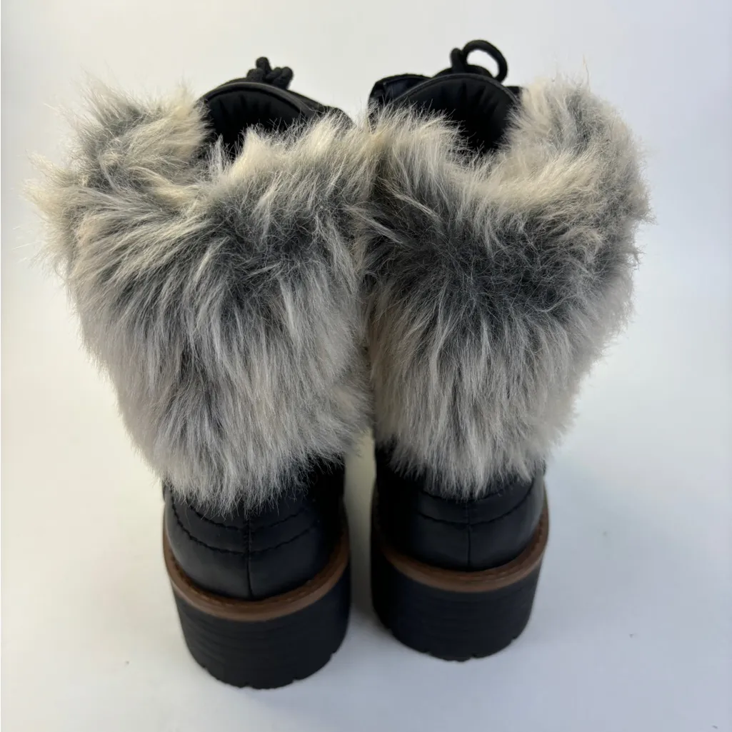 Kaari Blue  Katie Combat Boot~ Black~ with Fur Trim~ Size 8.5 - Image 5