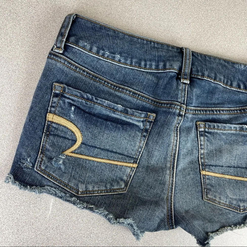 American Eagle Shortie Distressed Denim Shorts - Image 8