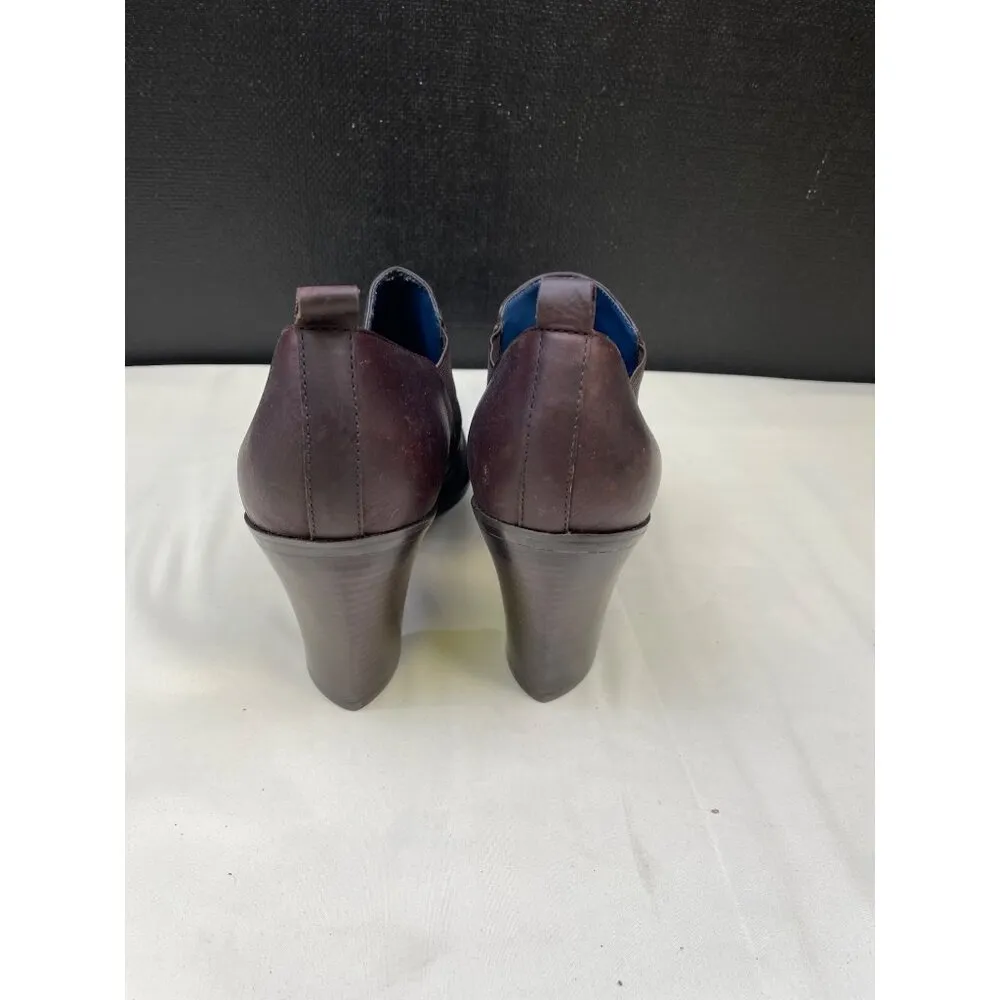 Tommy Hilfiger Women's Brown Leather Slip on Shoes/Heels 3.5" size 9.5 SKU 5818 - Image 4