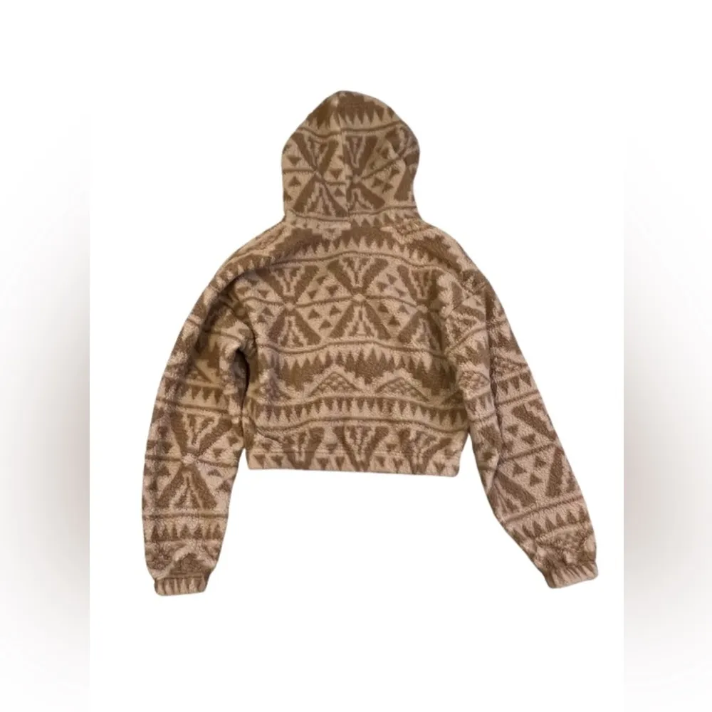 Gilly Hicks Cropped Fleece Sherpa Hoodie Size XS in Praline - Image 5