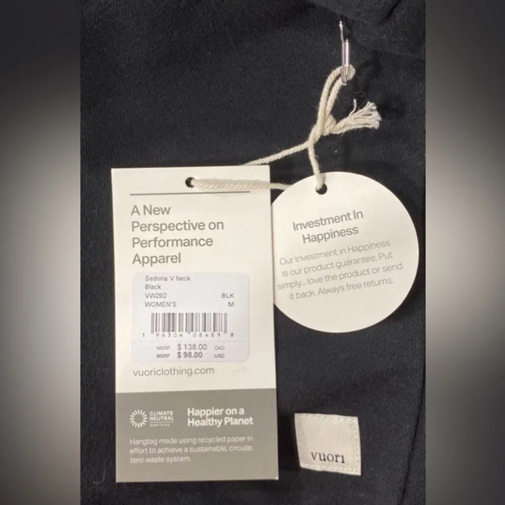 Vuori Cropped Black Sweatshirt NWT Size M - Image 3