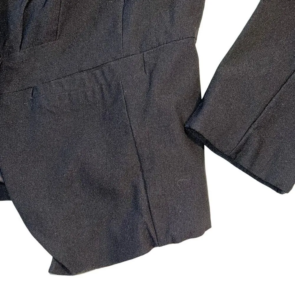 Womens Suit Jacket Blazer Stretch Open Front Pockets Long Sleeve Black - Image 4