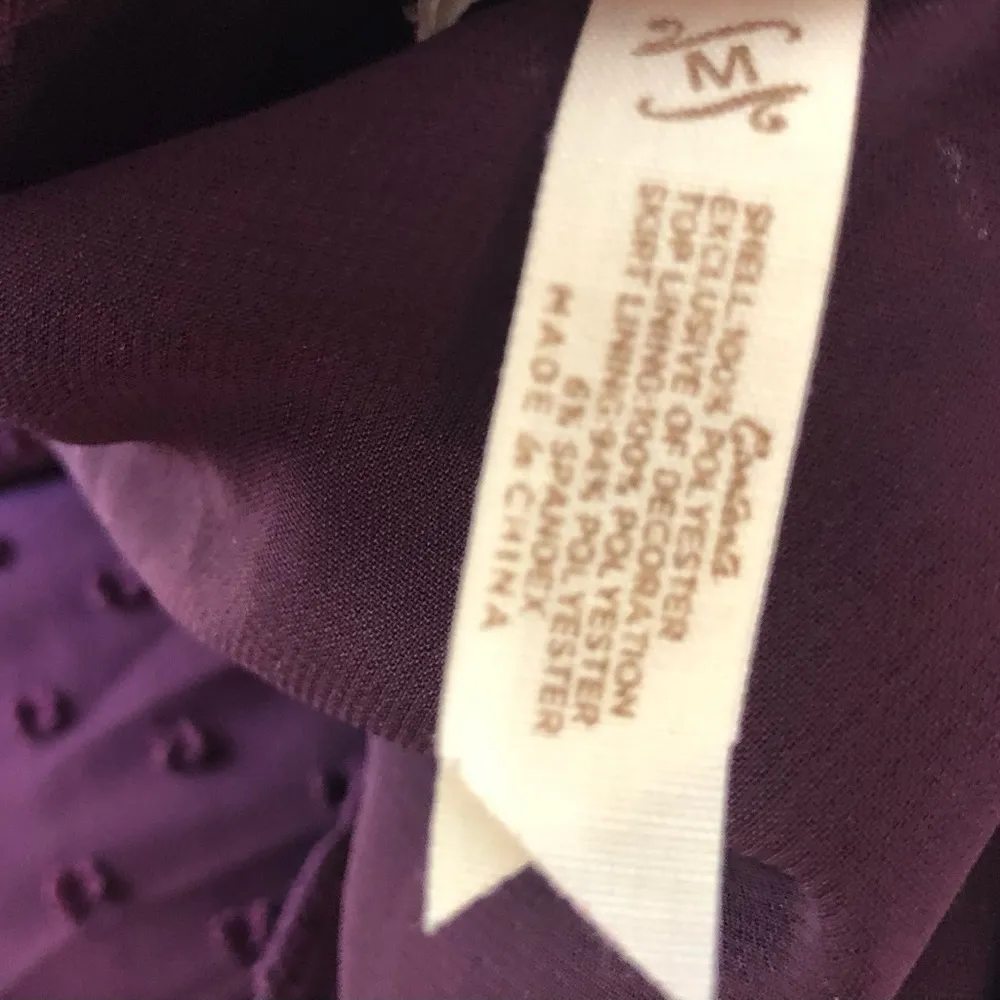 Matilda Jane Purple Polka Dot Festive Fancy Empire-Waist Dress Sz. M Long Sleeve - Image 8