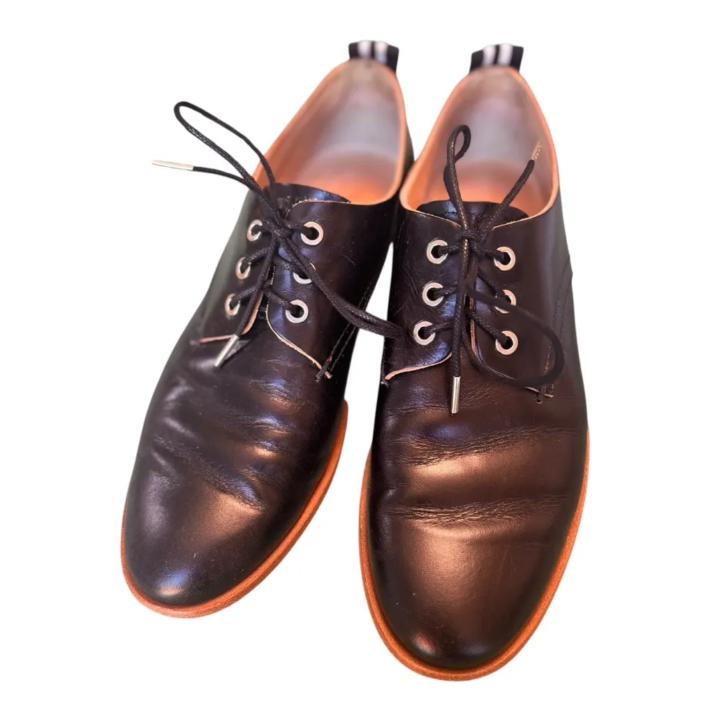 Rag & Bone Audrey Black Leather Lace Up Oxford Shoes Womens 6.5 EU 36.5 Portugal - Image 3