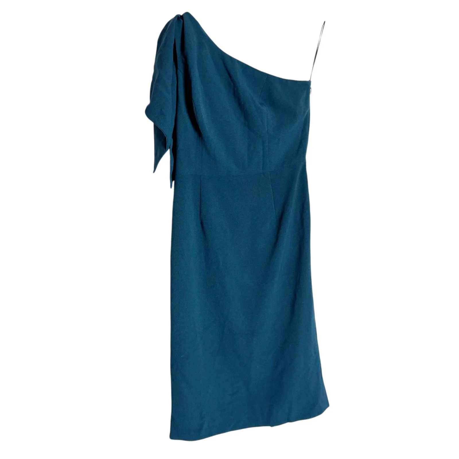 Dress the Population Teal Blue Tiffany One Shoulder Bow Sheath Dress Large - Image 11