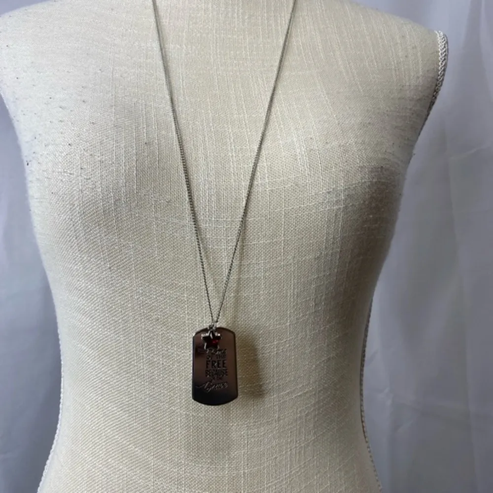 New Paparazzi silver necklace. Home of the Free Because of the Brave - Image 2