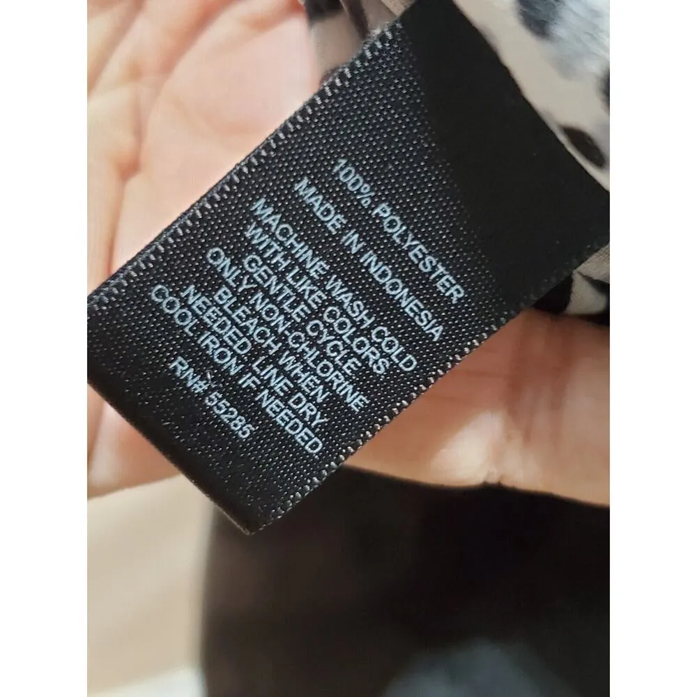 Express Womens Blue & White Polyester Collared Short Sleeve Button Down Shirt XS - Image 9