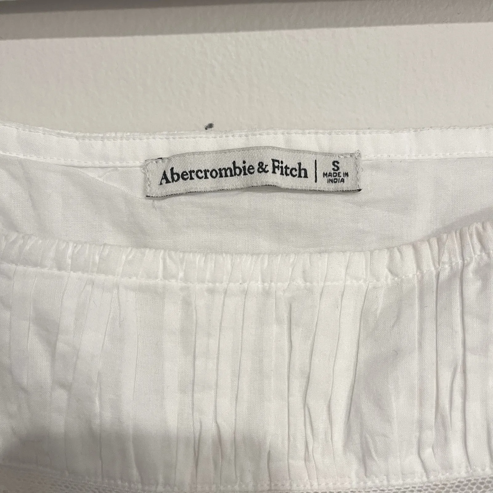 Abercrombie & Fitch Shirt White Ruffle Lace Babydoll Top Small Coquette Cottage - Image 4