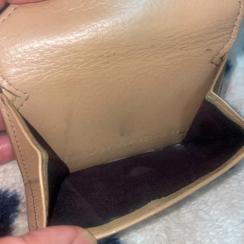 Balenciaga Beige Leather Mini Compact Wallet - Image 10