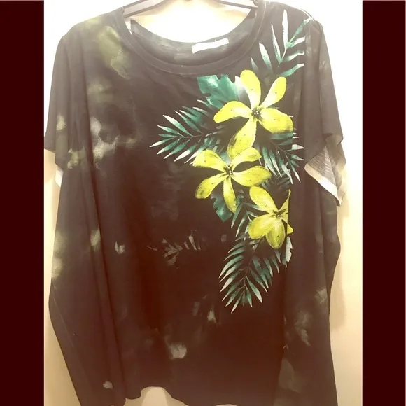 3XL Lime Floral Top/Coverup with embellish… - Image 6