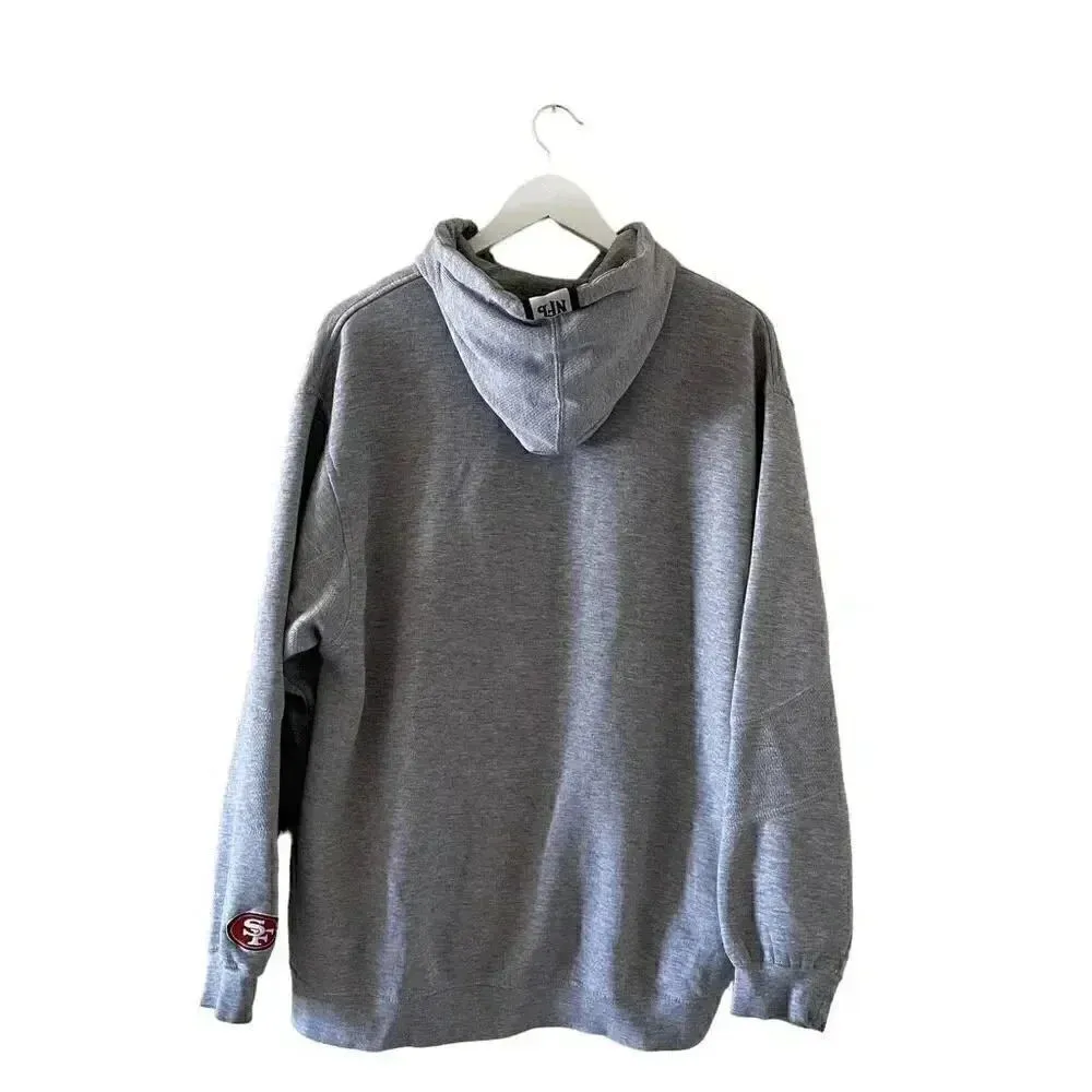 Authentic NFL 49ers Gray Long Sleeves Unisex Hoodie Sweatshirt SZ L 
#1246 - Image 6