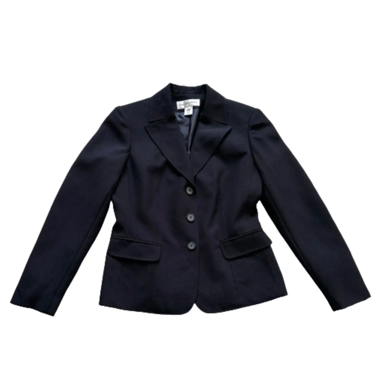 Jones New York Suits Blazer Jacket Women Navy Blue Button Front Career Size 6 - Image 11