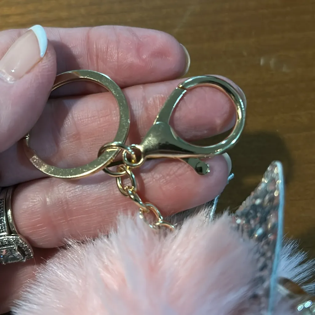 Pink and Gold Owl Keychain Bag Charm NWOT - Image 3