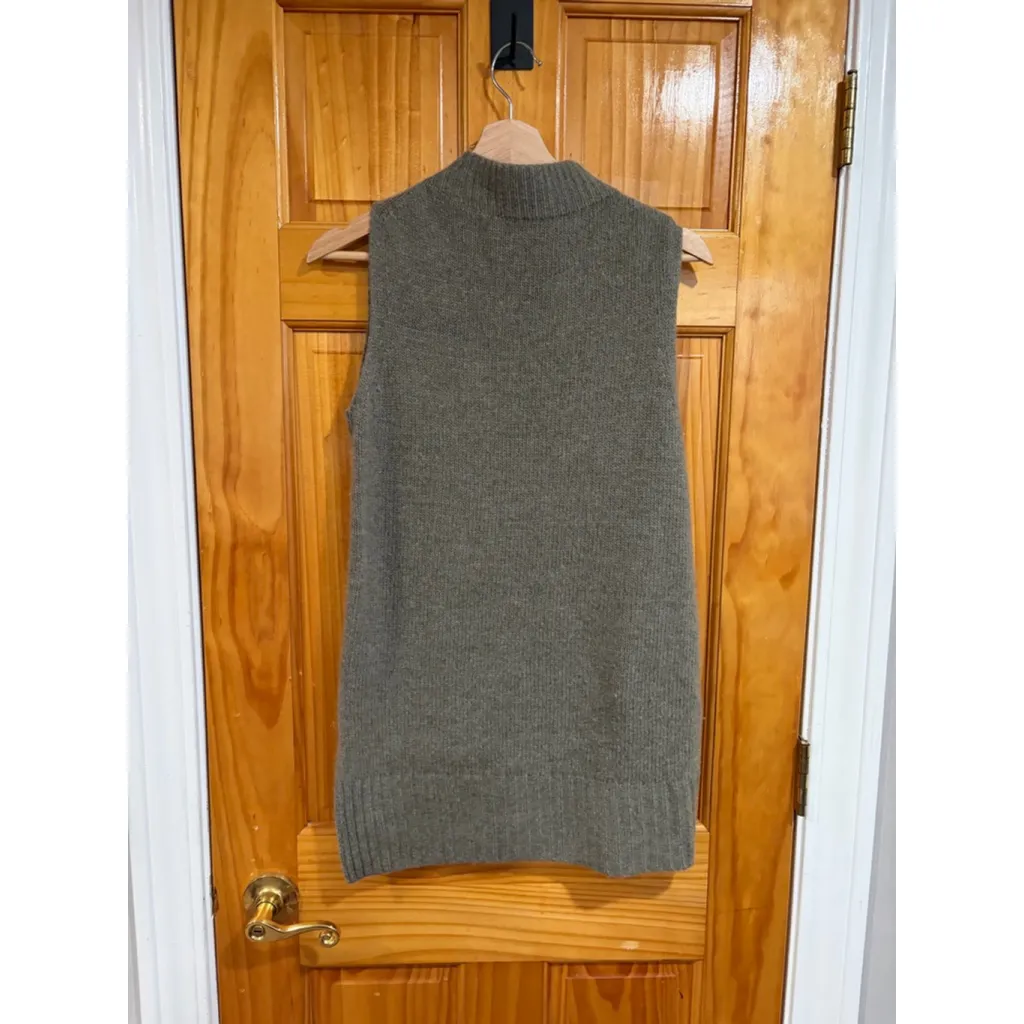Brochu Walker 100% Cashmere Asymmetrical Zip Mock Neck Sleeveless Sweater Vest - Image 6