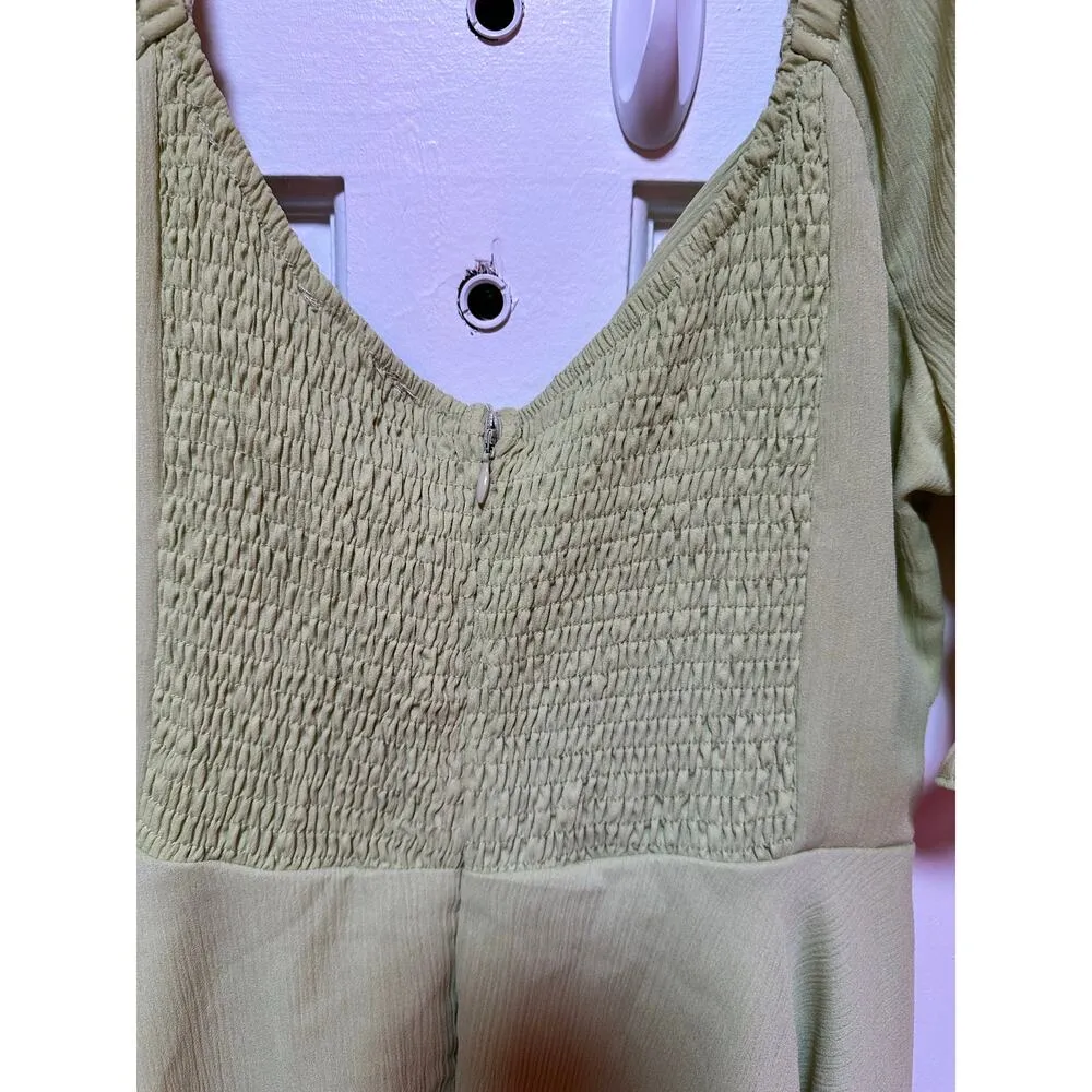 Lulus Spring Love Light Green Ruffled Short Sleeve Romper Size Large - Image 9