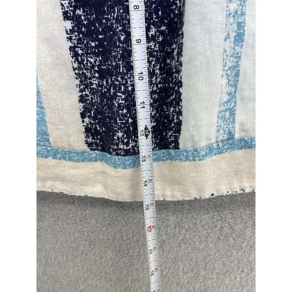 adL Women's Blouse Sleeveless Striped 100% Linen Square Neck Size XS - Image 8